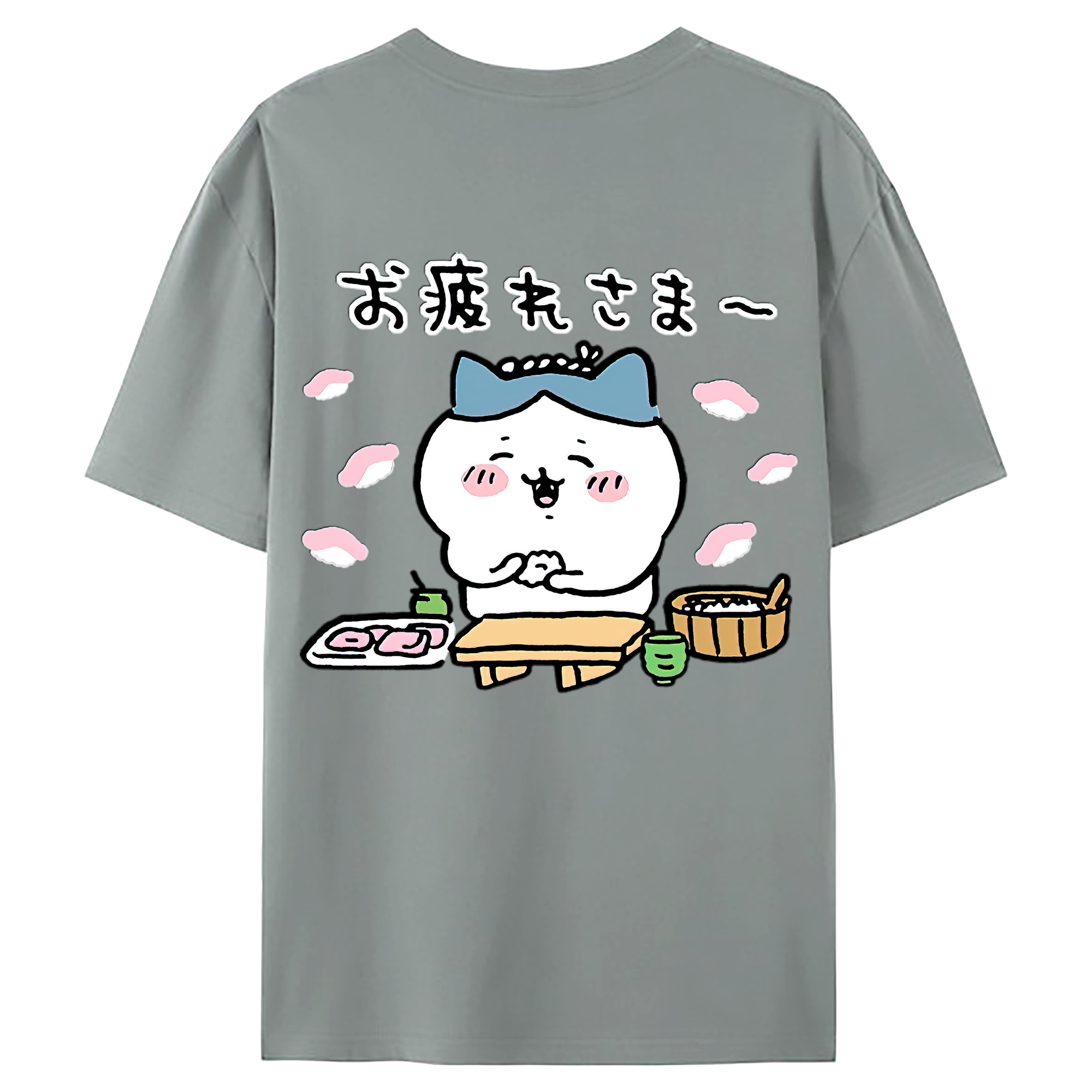（画像用） ちいかわ ハチワレ Chii-kawa hachiware 綿100％ メンズ半袖Tシャツ（バックプリント） 通気性